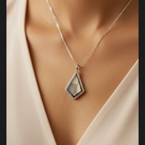 Origami Owl Azur Damier Charm Necklace